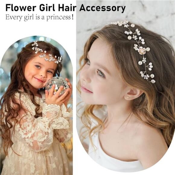 Crystal Headpiece, Flower Hair Accessories, Gold - Picture 3 of 7